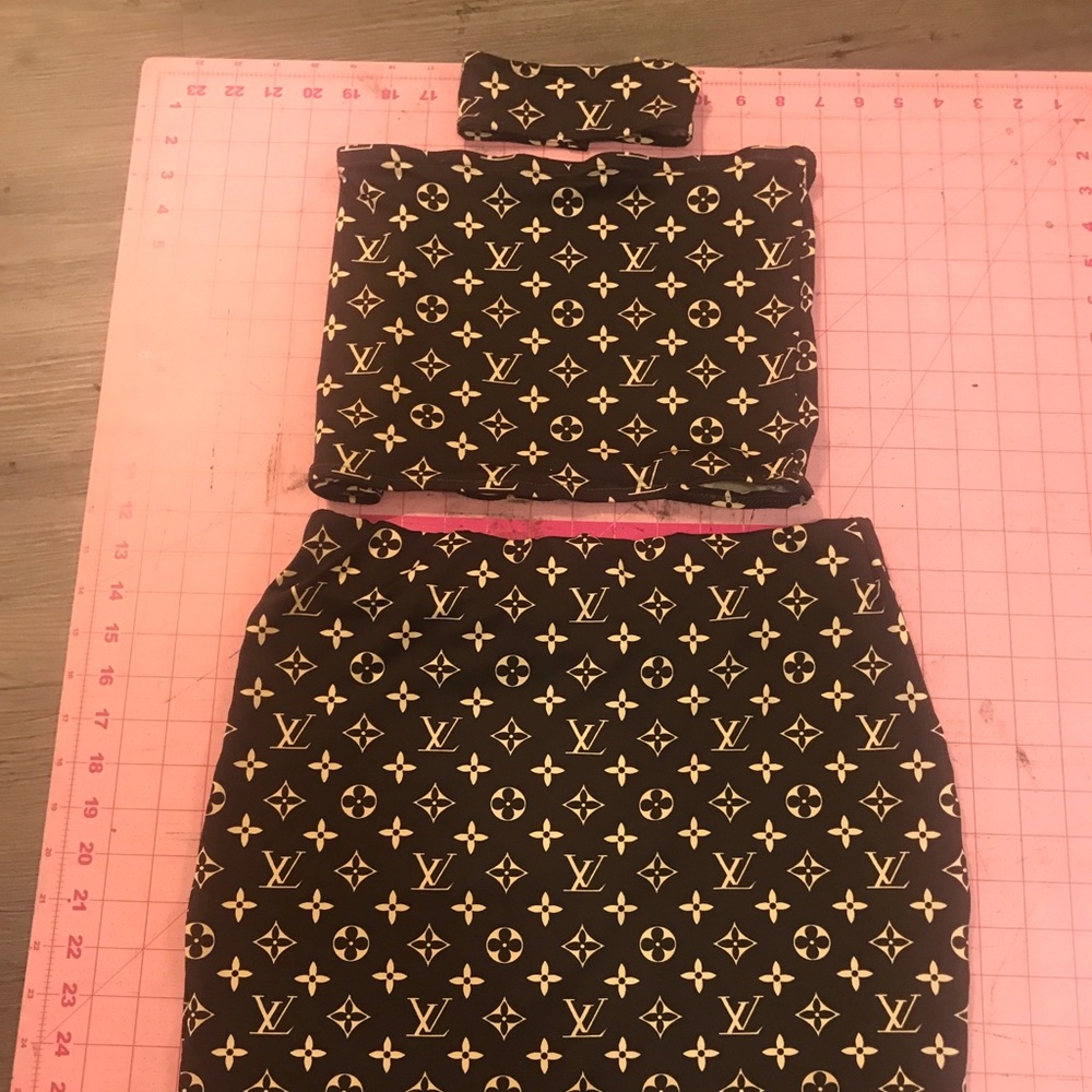 LV print skirt set